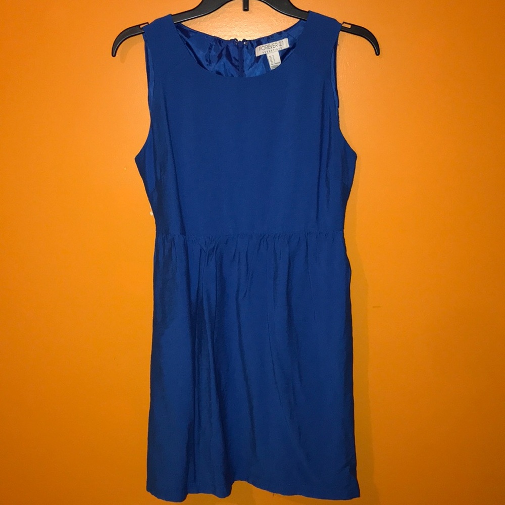 Forever 21 Basic Royal Blue Dress with Pockets S